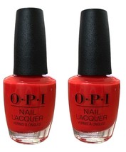 2 Pack Opi Nail Polish Lacquer ~A Red Vival City Nl L22~ Red Coral Shade 0.5 Oz - $14.84