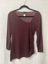 Egen Women&#39;s Black and Red 3/4 Sleeve Geometric Print Blouse/Top Size M - $5.94