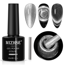 9D Cat Eye Gel Nail Polish, Silver Magnetic Gel Polish with Magnet Stick... - $12.19