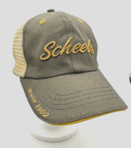 Scheels Mens Hat Strapback Mesh Back Embroidered Gray Gold NWOT Trucker Cap - £6.95 GBP