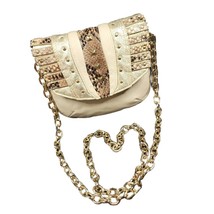 Danielle Nicole New York Women&#39;s Crossbody Chain Bag Ivory Gold Faux Rep... - £25.08 GBP
