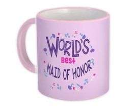 Worlds Best MAID OF HONOR : Gift Mug Great Floral Wedding Family - £15.71 GBP