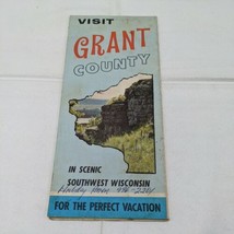 Vintage Visit Grant County Scenic Southwest Wisconsin Map Brochure - £7.90 GBP