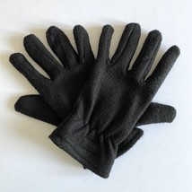 Women’s Medium Black Fuzzy Fleece Gloves Made By Cheyenne River Indian O... - $9.95