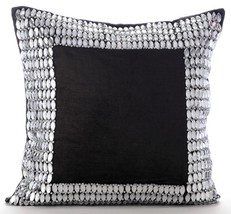 Rhinestones &amp; Crystals 16x16 Velvet Charcoal Gray Pillows Cover, Charcoal Onyx - $39.84+