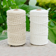 Durable 200m White Cotton Cords Natural Beige Twisted Cord Craft Macrame St - £21.71 GBP