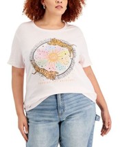 Love Tribe Womens Trendy Plus Size Tiger Celestial-Graphic T-Shirt,Mauve Moon,2X - £19.52 GBP