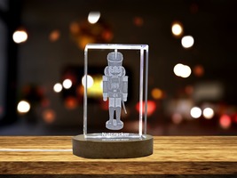 LED Base included | Handcrafted 3D Engraved Crystal Nutcracker  - £31.44 GBP+