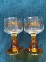 Schmitt Sohne Winery 2x Roemer Wineglasses  1960s, West Germany, gold stem/text - £16.11 GBP