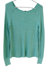 AEO American Eagle Outfitters Green Open Knit Sweater Sz M Exposed Back ... - £7.03 GBP