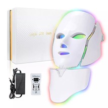 7 Colors LED Light Photon Face Neck Mask Rejuvenation Facial Therapy Wrinkle US - $114.22 MXN