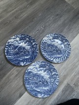 MYOTT Royal Mail Blue Scenic Dinner Plate - Made in England 10”-Vtg 3 Pc Set - £29.70 GBP