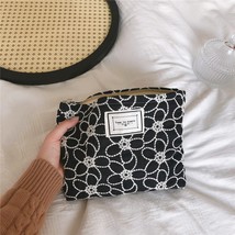 New Embroidery Cosmetic Handbags for Women Zipper Cotton Travel Makeup Pouch Toi - £14.56 GBP