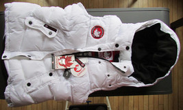 Canada Weather Gear White Puffer Vest Sz Lg Hooded w Removable Faux Fur New $160 - £58.47 GBP