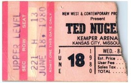 Vintage Ted Nugent Ticket Stub Juin 18 1980 Kemper Arena Kansas Ville MO - £32.65 GBP
