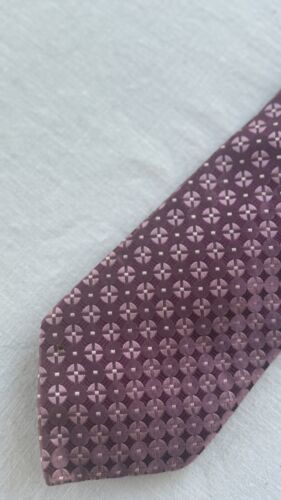 Ike Behar Men’s Silk Necktie Purple Geometric  Tie - $14.82