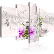 Tiptophomedecor Stretched Canvas Zen Art - White Buddha - Stretched &amp; Framed Rea - £71.93 GBP+