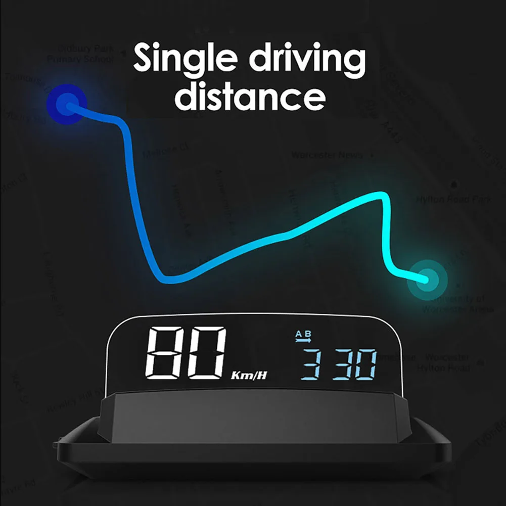 Car HUD GPS Speedometer Windshield Projector for Safe Driving - Universal Head - £31.96 GBP
