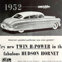 Hudson Hornet Twin H Power Advertisement 1952 Automobilia Classic Car LGBinAd - £31.23 GBP