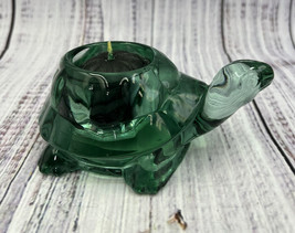 Green Heavy Indiana Glass Turtle Votive Candle Holder Tealight Tortoise - £17.72 GBP