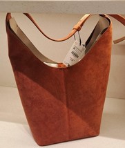 ZARA BNWT 2025. ORANGE LEATHER MAXI BUCKET BAG HANDLE DETAIL. 6099/510/618 - $161.76