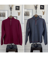 Tommy Bahama Reversible Burgundy Grey 1/4 Zip Pullover L - $28.80