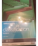 Office Depot Brand Legal Size 2-Divider Light Green Classification Folde... - €31,06 EUR