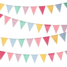 48 Pieces Colorful Pennant Flags Banner Imitated Burlap Bunting Banner P... - $29.99