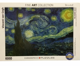 Vincent Van Gogh The Starry Night 1000 Pc Jigsaw Eurographics Fine Art Puzzle  - $24.97