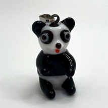Murano Glass, Handcrafted Lovely Panda Pendant & 925 Sterling Silver Necklace - $27.96