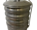 Stackable Vintage Aluminum Canister Set 12 inches high 10 Inches Round C... - $22.18