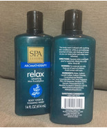 2)SPA LUXURY Aromatherapy“ Relax”W/ Mint Eucalyptus Body Wash&amp;Foamimg Wa... - £7.83 GBP