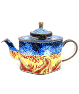 Kelvin Chen Mini Teapot Enamel Painted Vincent Van Gogh Hinged Lid Coppe... - £22.18 GBP