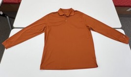 Nike Golf Polo Shirt Mens XL Rust Colored Dri-Fit Long Sleeve Wicking Swoosh - £20.42 GBP