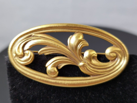 Vintage AAM signed  American Alliance Museum’s Swirl Fronds Gold Plated Brooch - £21.86 GBP