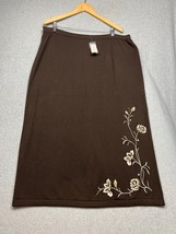 Dressbarn Womens Stretch Skirt Embroidered Knitted Plus Size 18/20 Cottagecore - £30.75 GBP