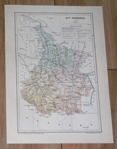 1887 Antique Map Of Department Of Hautes Pyrenees Tarbes / France - £17.55 GBP