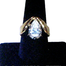 14k Yellow Gold HGE Wedding Ring Made with Brillant Swarovski CZ Crystal Sz 9 us - £27.70 GBP