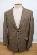 Mallalieus 44L Brown Multi Houndstooth Tweed Wool Sport Coat Jacket Nico... - £74.52 GBP