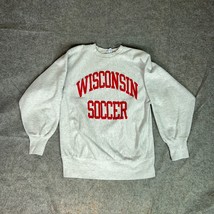 Vtg Wisconsin Badgers Men Sweatshirt Extra Large Champion Reverse Weave Crew USA - $49.98