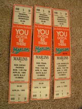 MLB 1995 Florida Marlins Joe Robbie Stadium Full Unused Ticket Stubs $5.... - £4.65 GBP