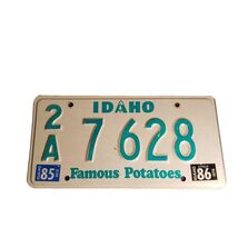 Idaho 1985 Greenie Famous Potatoes License Plate 2A 7628 Adams County Ma... - $20.00