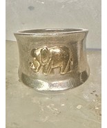 Elephant ring cigar band size 9 Sterling Silver women girls - $1,724.70 MXN