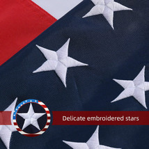 4&#39;x6&#39; Ft American Flag USA Flag 420D Polyester Embroidered Stars Brass Grommets - £35.95 GBP