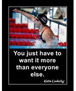 Inspirational Katie Ledecky Swim Quote Wall Art Gift Swimming Poster Print - $22.99+