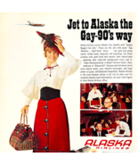 1969 Alaska Airlines Advertisement Gibson Girl Golden Nuggets Jet Vintag... - $35.20 CAD