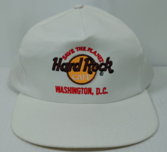 Vintage Hard Rock Cafe Washington DC White Hat Cap Save the Planet RUST ... - $5.99