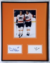 Bobby Clarke &amp; Bill Barber Dual Signed Framed 16x20 Photo Display Flyers - £119.34 GBP