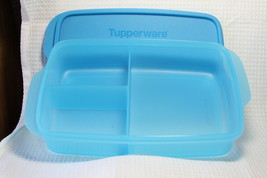 Tupperware Lunch-it (new) LARGE LT BLUE- INCLUDES 2 CUP &amp; TWO 1 CUP COMP... - $19.36