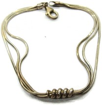925 Sterling Silver Triple Snake Bracelet Encircled Center Italy - $34.63